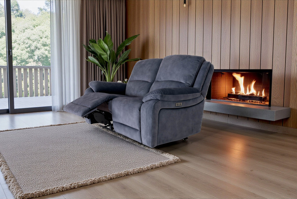Bellagio Grey Lay-Z-Boy Style Fabric Power Recliner 2 Seater Sofa | Banks | Tampa | Santori | DFS