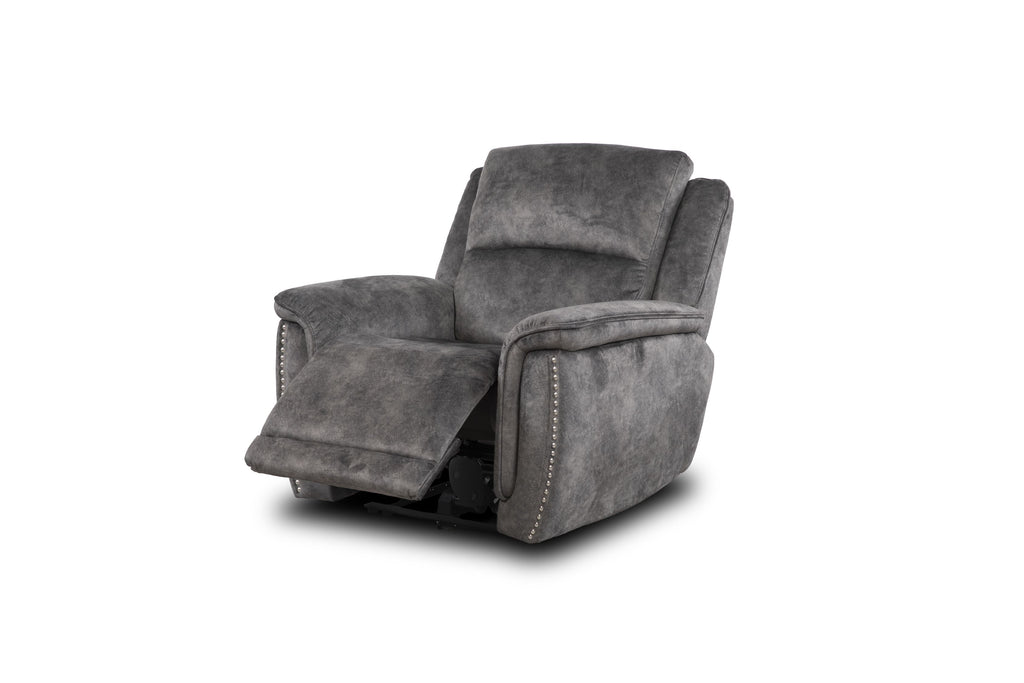 Majestic Grey Lay-Z-Boy Style Fabric Power Recliner Armchair
