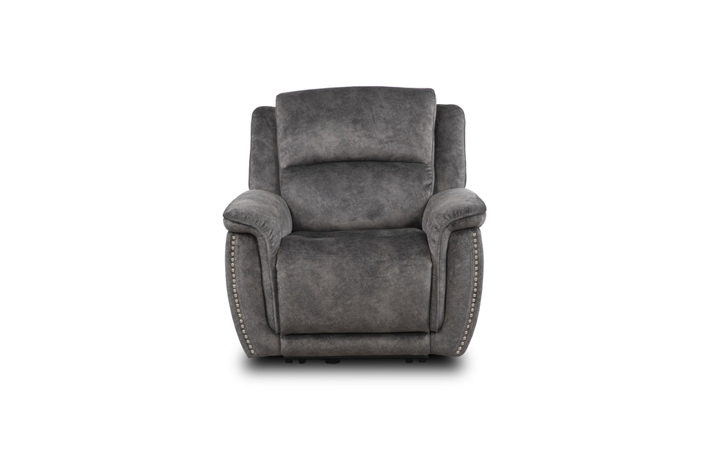 Majestic Grey Lay-Z-Boy Style Fabric Power Recliner Armchair