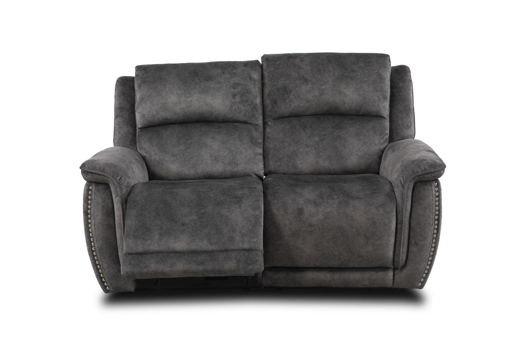 Majestic Grey Lay-Z-Boy Style Fabric Power Recliner 2 Seater Sofa