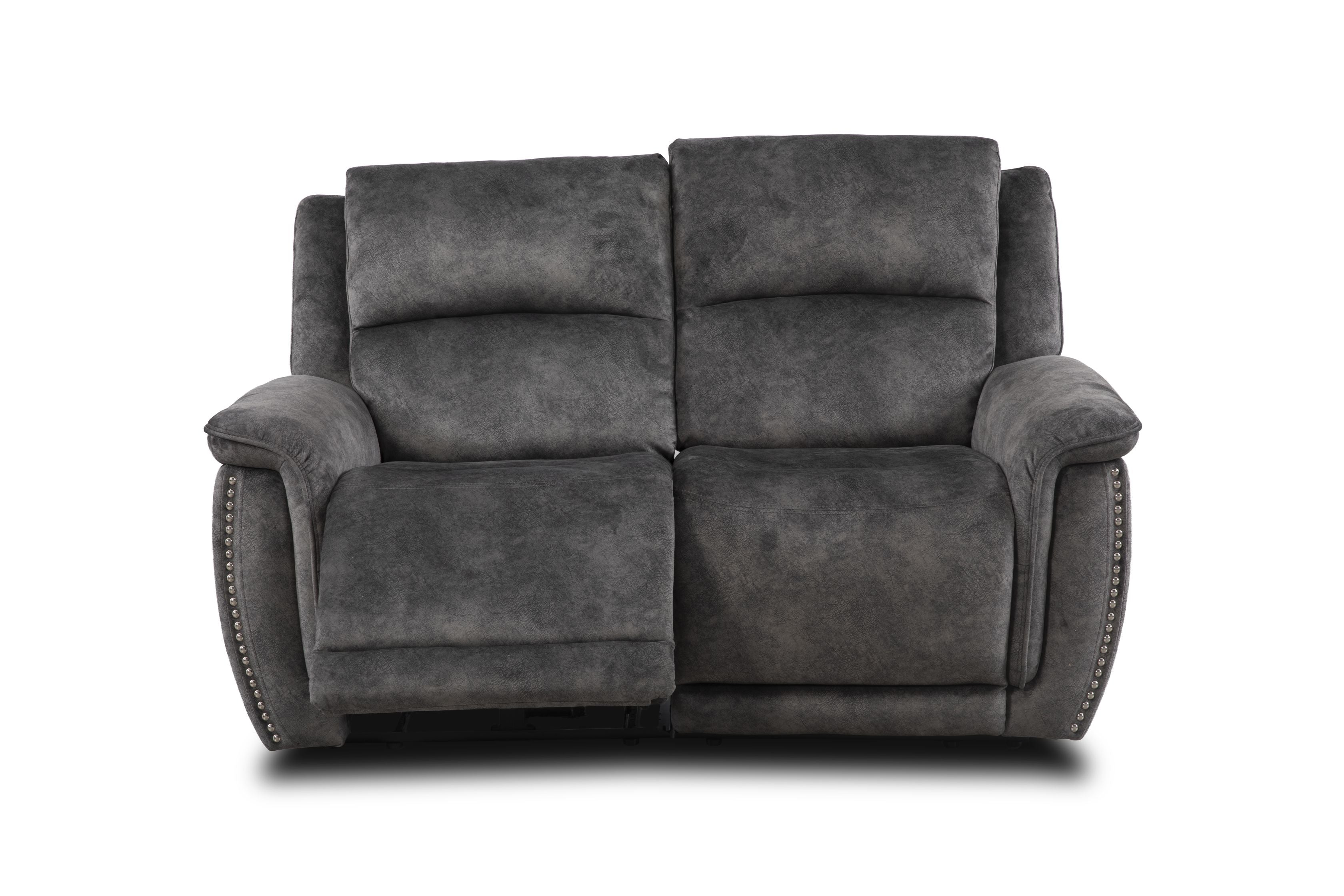Majestic Grey Lay-Z-Boy Style Fabric Power Recliner 2 Seater Sofa
