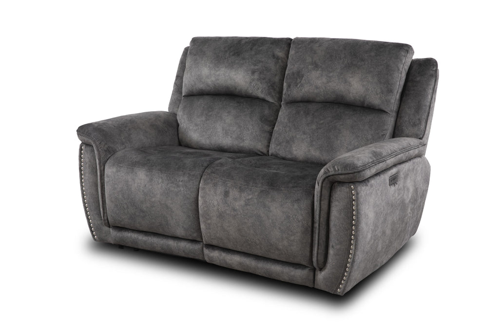 Majestic Grey Lay-Z-Boy Style Fabric Power Recliner 2 Seater Sofa