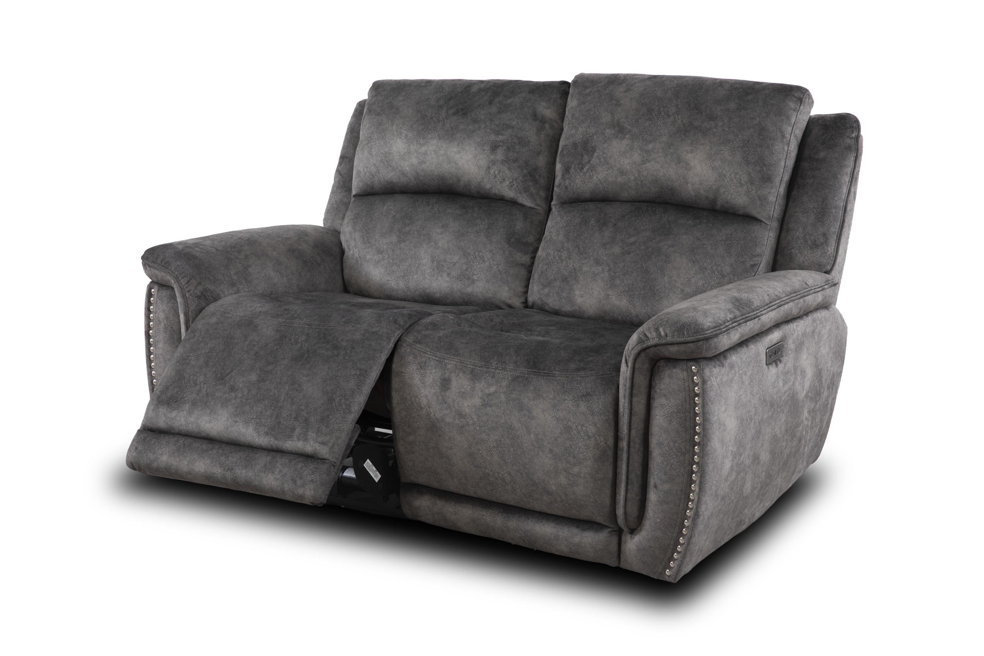 Majestic Grey Lay-Z-Boy Style Fabric Power Recliner 2 Seater Sofa
