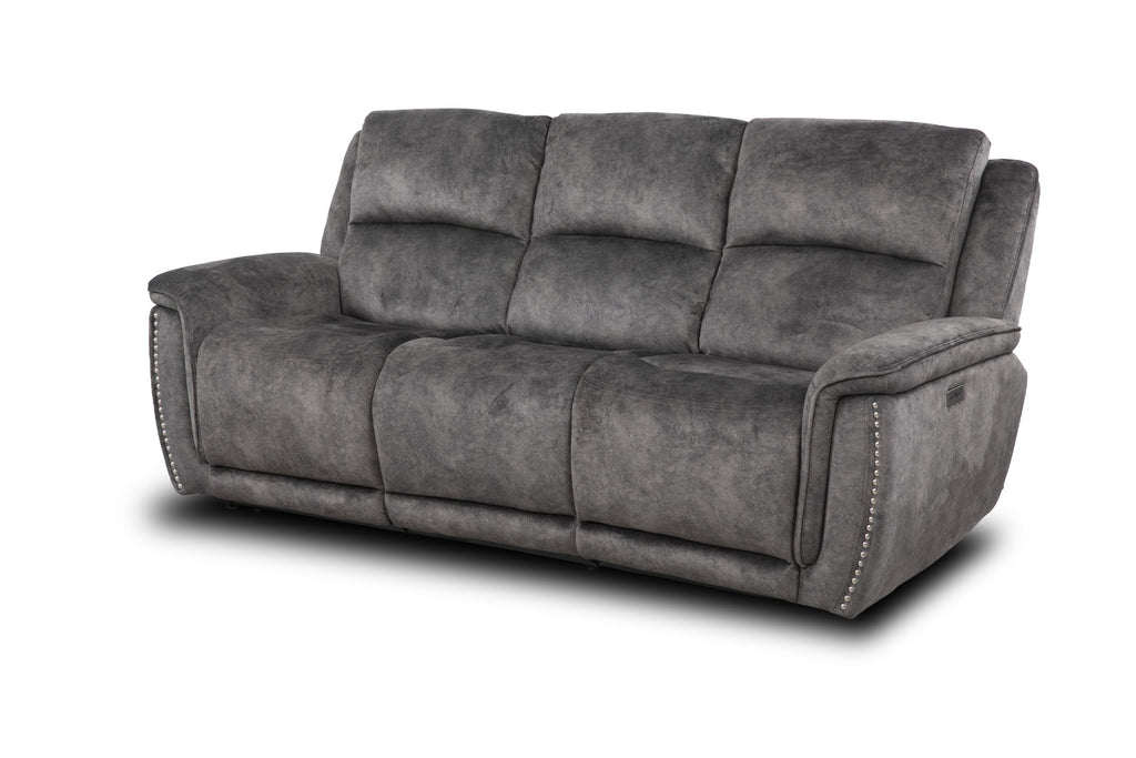 Majestic Grey Lay-Z-Boy Style Fabric Power Recliner 3 seater
