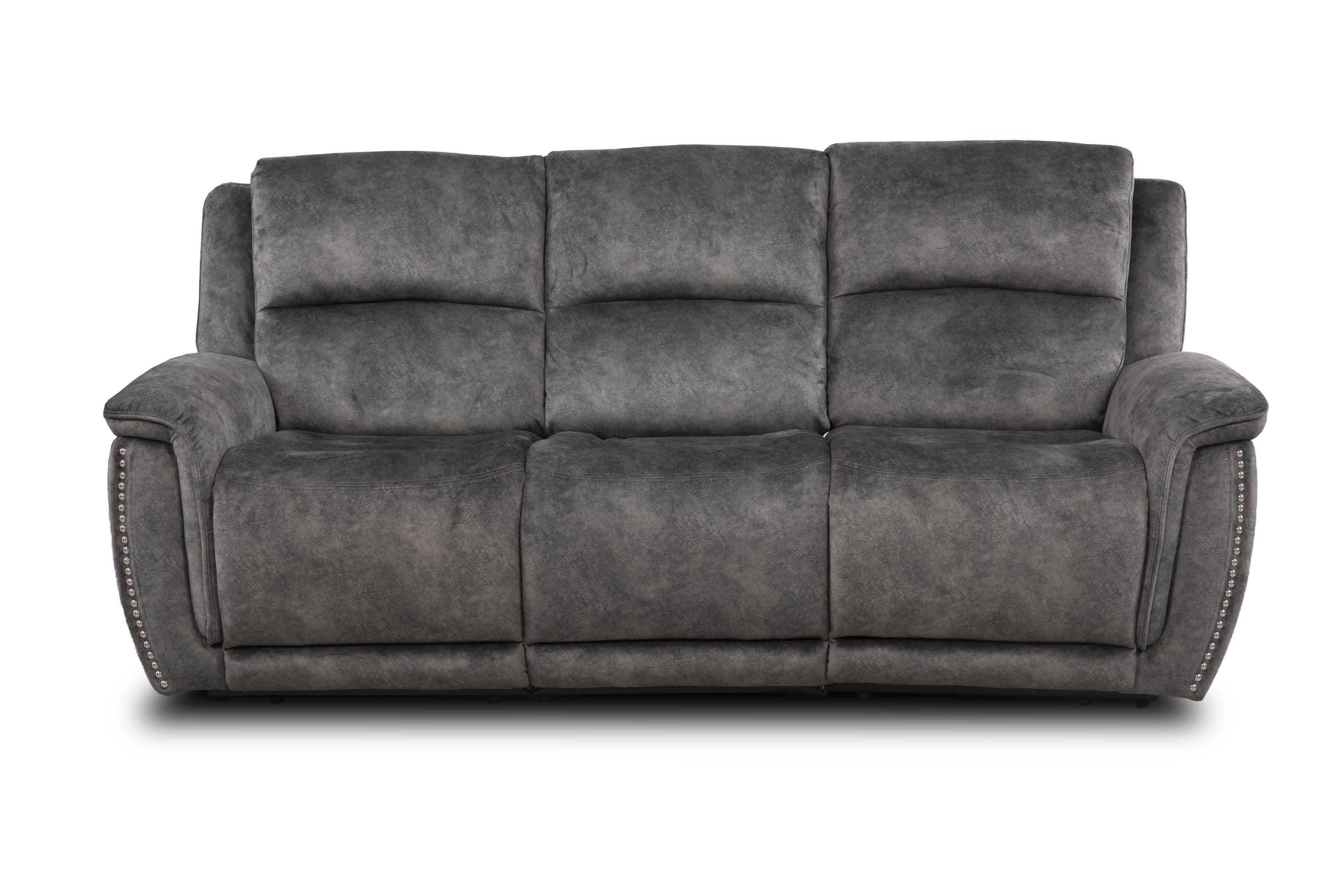Majestic Grey Lay-Z-Boy Style Fabric Power Recliner 3 seater