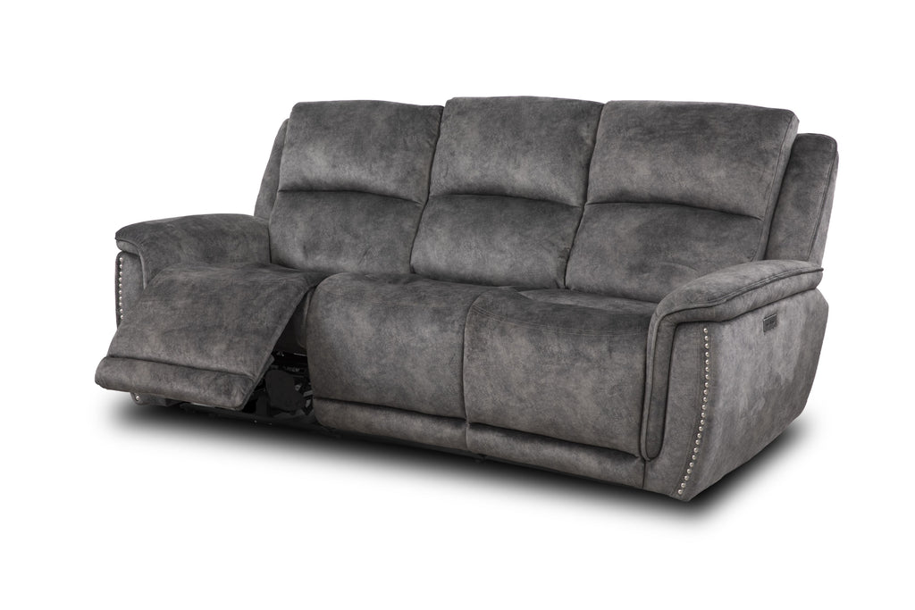 Majestic Grey Lay-Z-Boy Style Fabric Power Recliner 3 seater