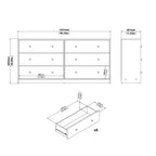 May Chest of 6 Drawers (3+3) in Jackson Hickory Oak