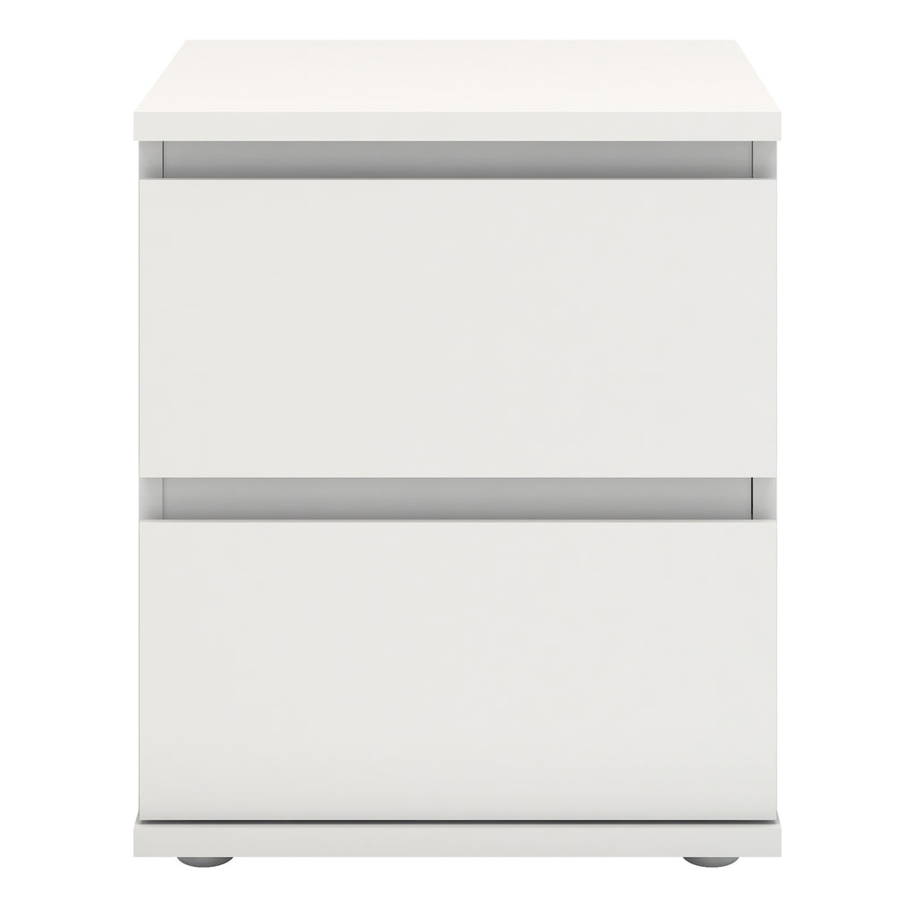 Nova Bedside 2 Drawer in White