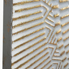 Antique White and Gold Textured Metal Wall Art
