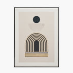 Art Deco Print with Linear Gold Detail and Black Frame