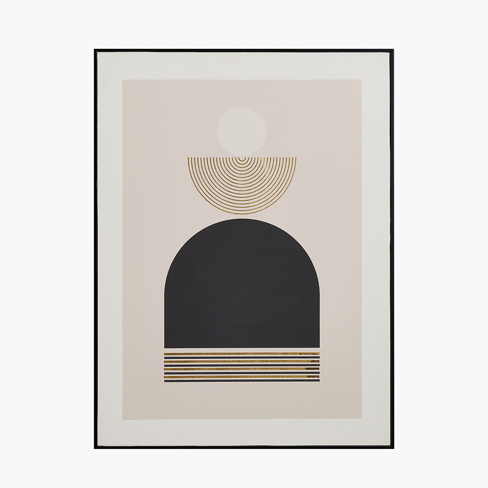 Art Deco Print with Gold Detail and Black Frame
