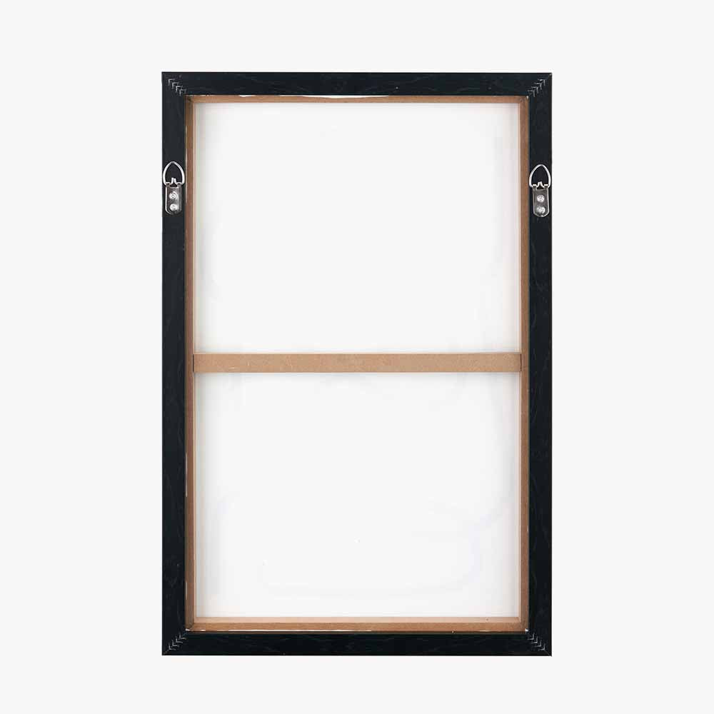 S/2 Black Squiggle Print Canvases with Black Frames