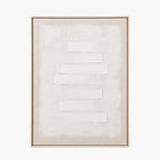 White and Natural Textured Canvas with Natural Frame