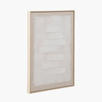 White and Natural Textured Canvas with Natural Frame