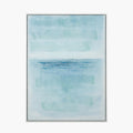 Blues Abstract Canvas with White Frame