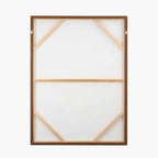 Natural and White Abstract Canvas with Natural Frame Large