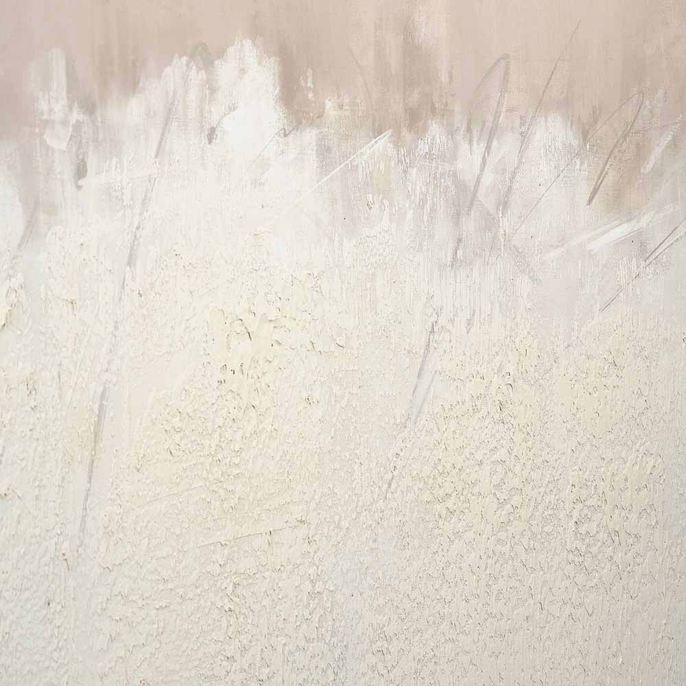Natural and White Abstract Canvas with Natural Frame Large
