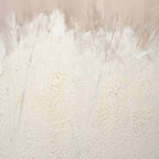 Natural and White Abstract Canvas with Natural Frame Large