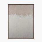 Natural and White Abstract Canvas with Natural Frame Large