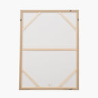 Natural and White Abstract Canvas with Natural Frame