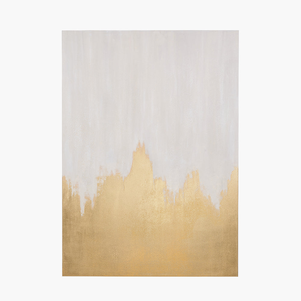 White and Gold Abstract  Frameless Canvas