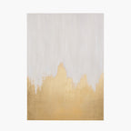 White and Gold Abstract  Frameless Canvas