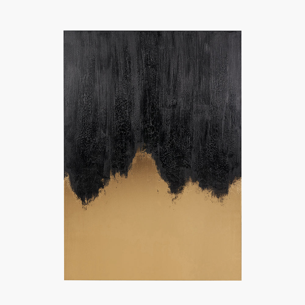 Black and Gold Abstract  Frameless Canvas