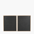 S/2 Black and Natural Wooden Textured Design Wall Art