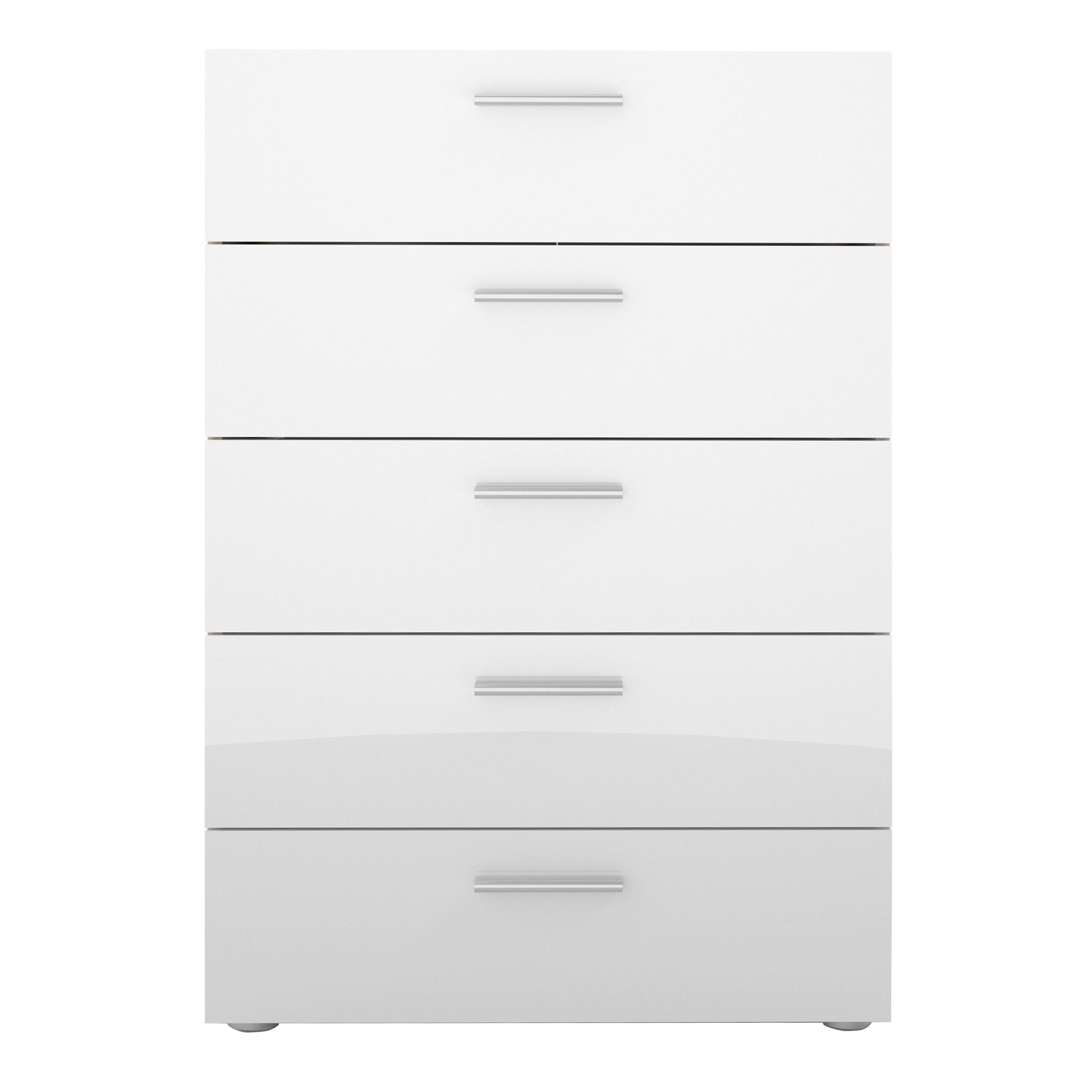Pepe Chest of 5 Drawers in Oak with White High Gloss