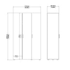 Pepe Wardrobe with 3 Doors in White Woodgrain