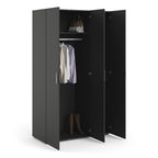 Pepe Wardrobe with 3 Doors in Black