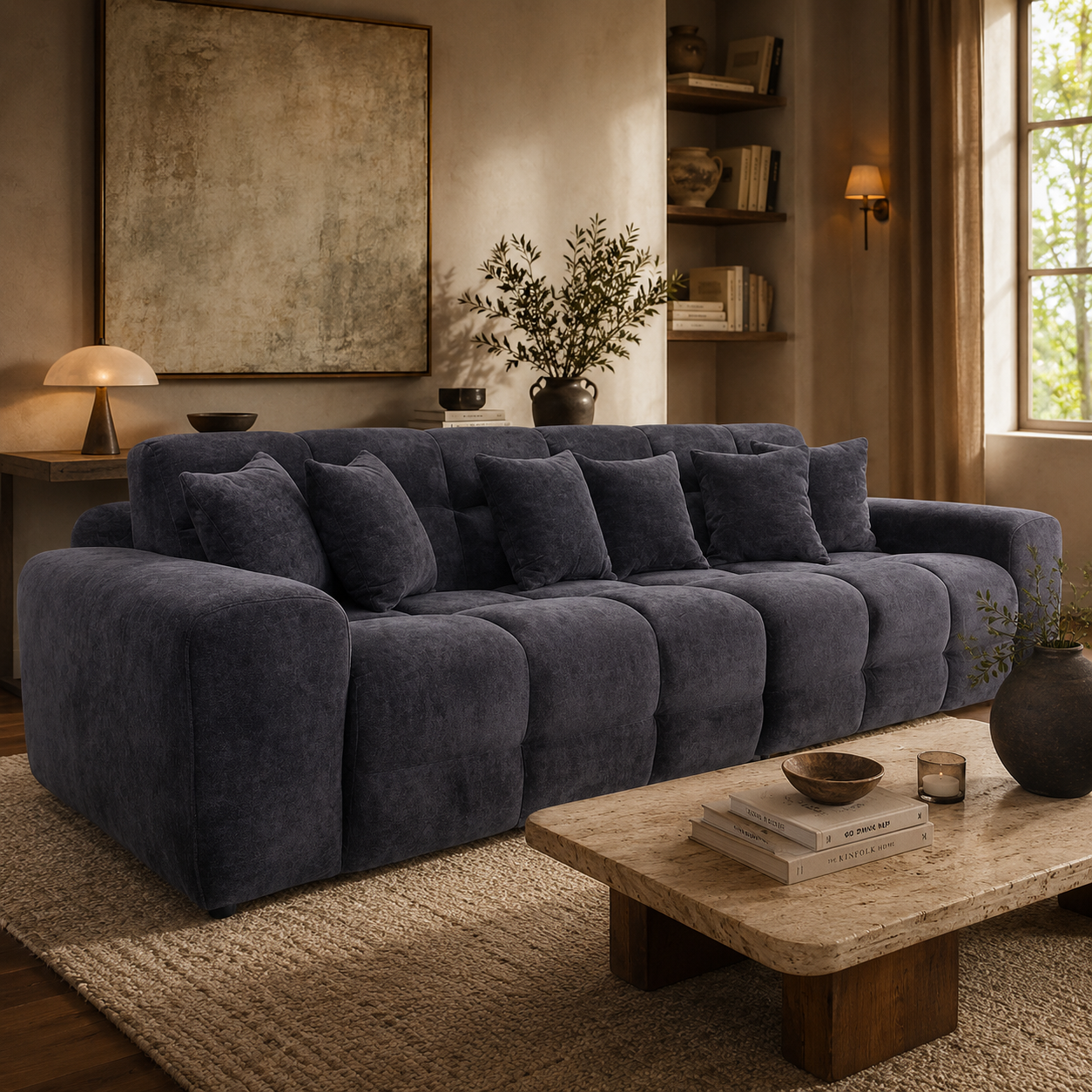 Jacob Sofa Black 4 Seater