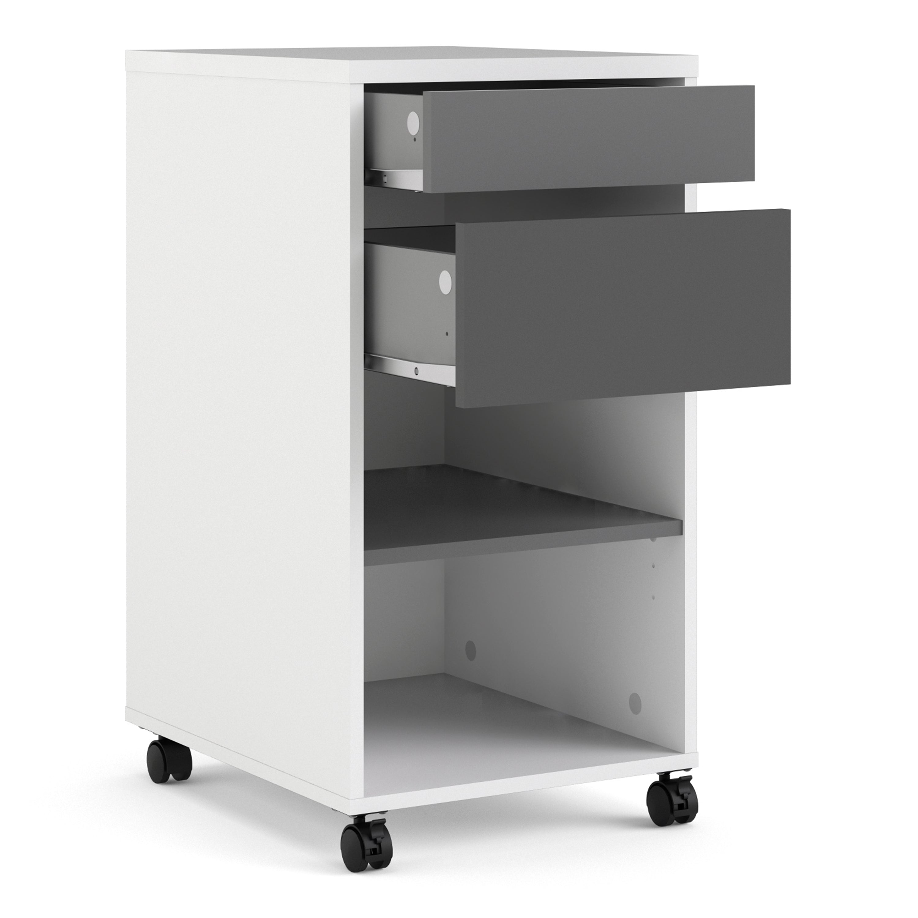 Function Plus Mobile File Cabinet 2 Drawers 1 Shelf