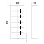 Prima Bookcase 3 Shelves with 2 Drawers 2 Doors In White