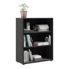 Prima Bookcase 2 Shelves in Black Woodgrain