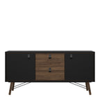 Ry Sideboard 2 Doors 2 Drawers in Matt Black Walnut