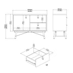 Ry Sideboard with 1 Door 2 Drawers in Matt White