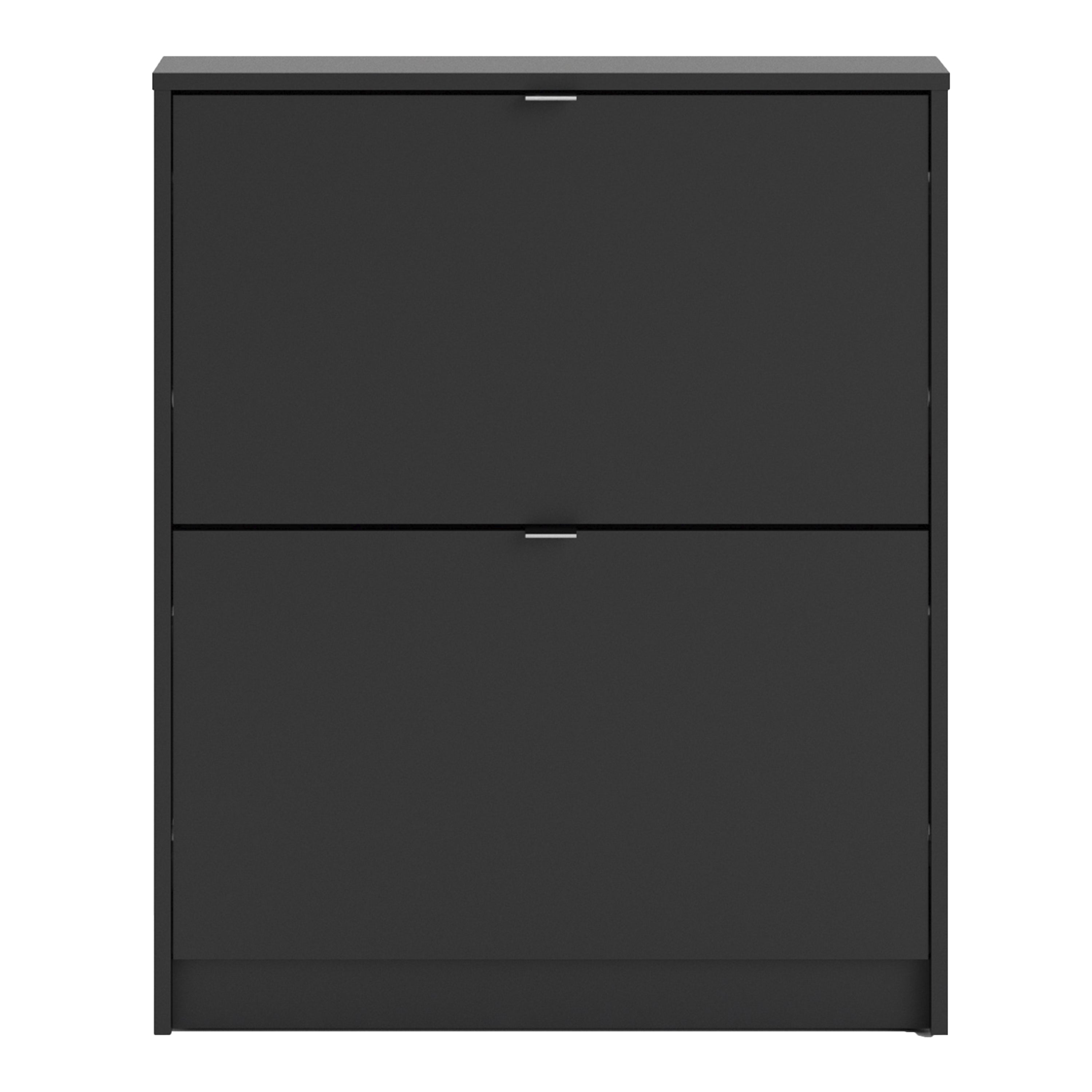 Shoes Shoe Cabinet 2 Flip Down Doors and 1 layer in Matt Black