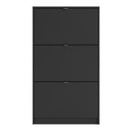 Shoes Shoe Cabinet 3 Flip Down Doors and 1 layer in Matt Black