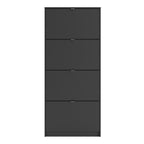 Shoes Shoe Cabinet 4 Flip Down Doors and 1 layer in Matt Black