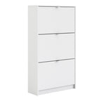 Shoes Shoe Cabinet 3 Flip Down Doors and 2 layers in White