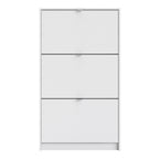 Shoes Shoe Cabinet 3 Flip Down Doors and 2 layers in White