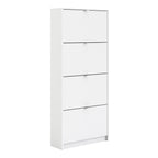 Shoes Shoe Cabinet 4 Flip Down Doors and 2 layers in White