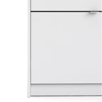 Shoes Shoe Cabinet 4 Flip Down Doors and 2 layers in White