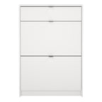 Shoes Shoe Cabinet 2 Flip Down Doors + 1 Drawer in White