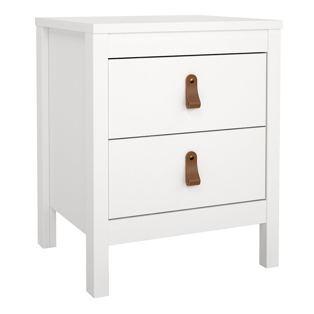 Barcelona Package - Bedside Table 2 Drawers + Chest 5 Drawers + Wardrobe with 2 Doors in White