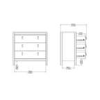 Barcelona Chest 3 Drawers in White