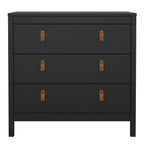 Barcelona Chest 3 Drawers in Matt Black