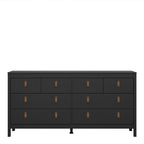Barcelona Double Dresser 4+4 Drawers in Matt Black