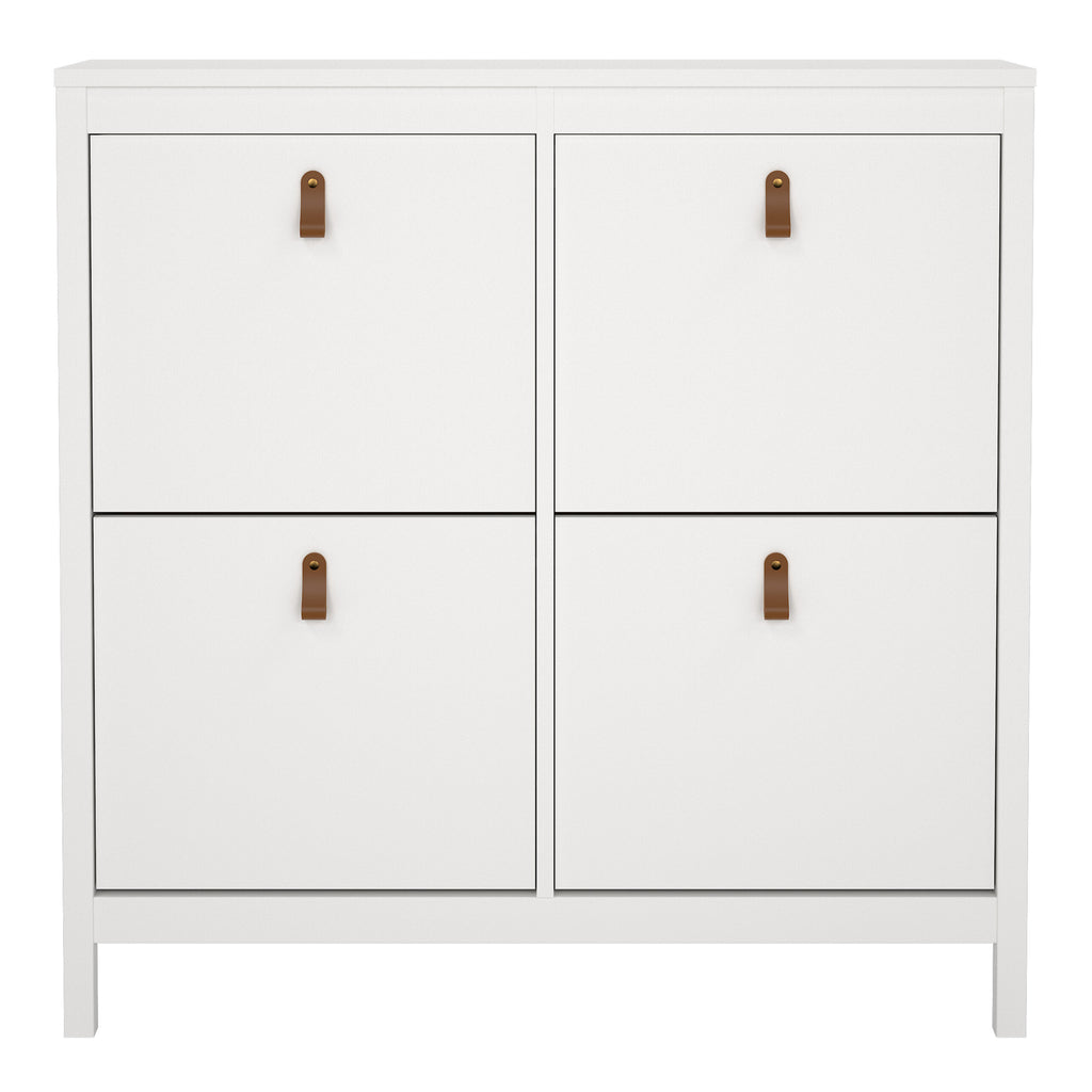 Barcelona Shoe Cabinet 4 Flip Down Doors in White
